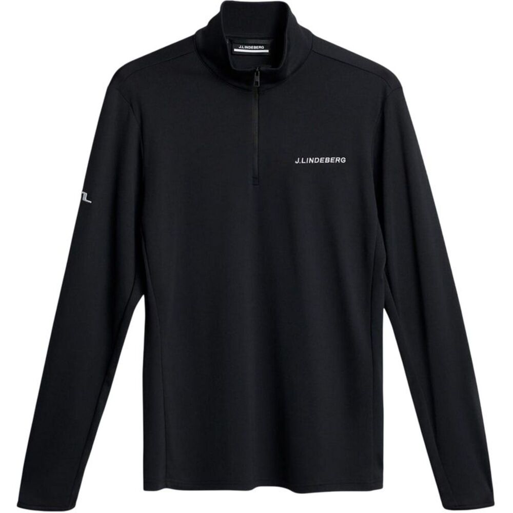 J.Lindeberg Mens Zip Neck Regular Golf Sweatshirt / Black